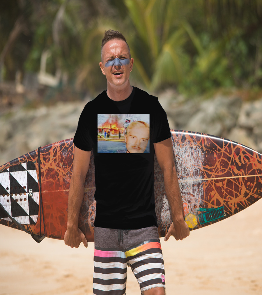 Lloyd Meme Fire Burning House Background T-Shirt