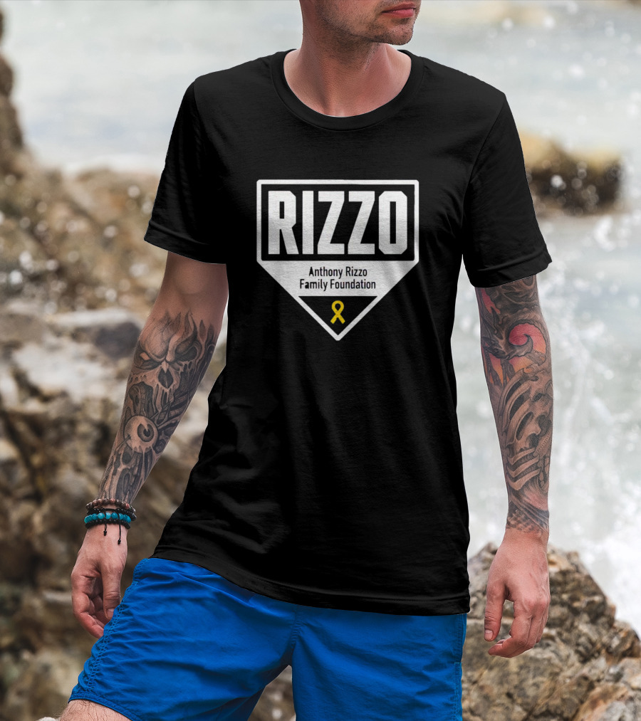 Rizzo Anthony Rizzo Family Foundation Yellow Ribbon Home Plate T-Shirt