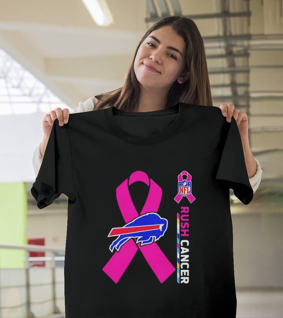 Buffalo Bills NFL Rush Cancer Pink Ribbon T-Shirt