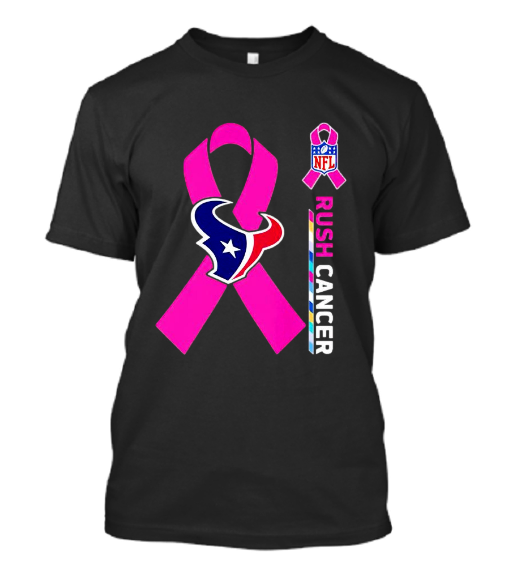 Houston Texans NFL Rush Crush Cancer Pink T-Shirt