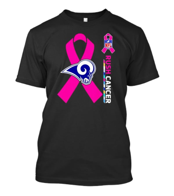 Los Angeles Rams Rush Cancer NFL Pink T-Shirt