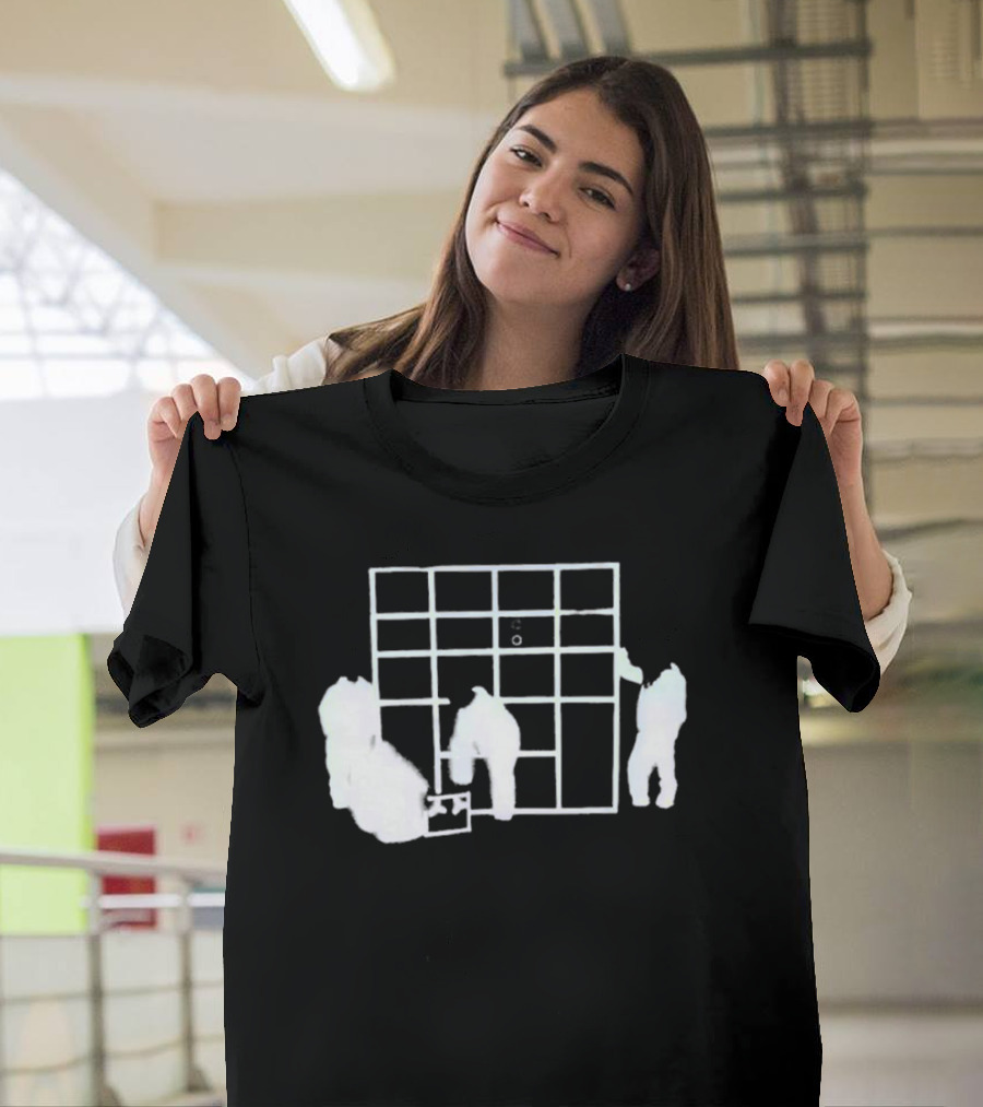 Locket Superluminal Blur Worker Silhouette with Grid T-Shirt
