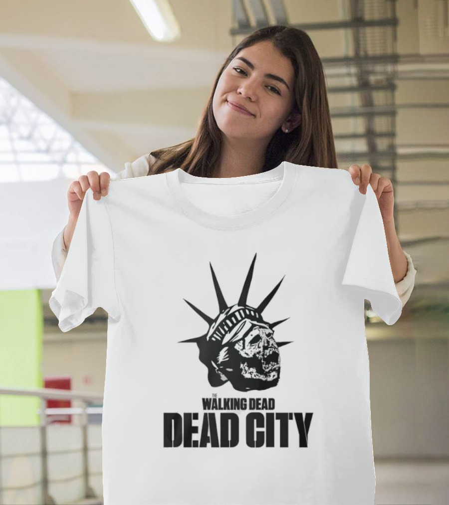 Walking Dead Dead City Zombie Statue Of Liberty T-Shirt