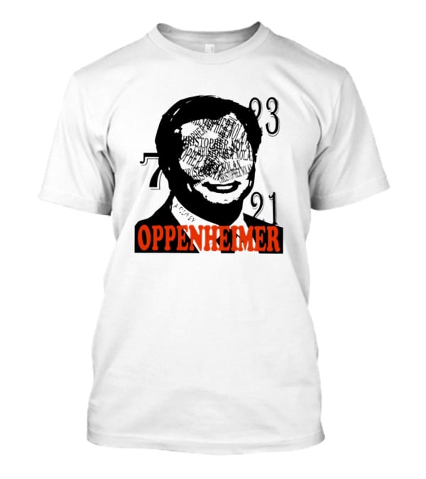 Christopher Nolan Oppenheimer Film Artwork With Numbers 7321 T-Shirt