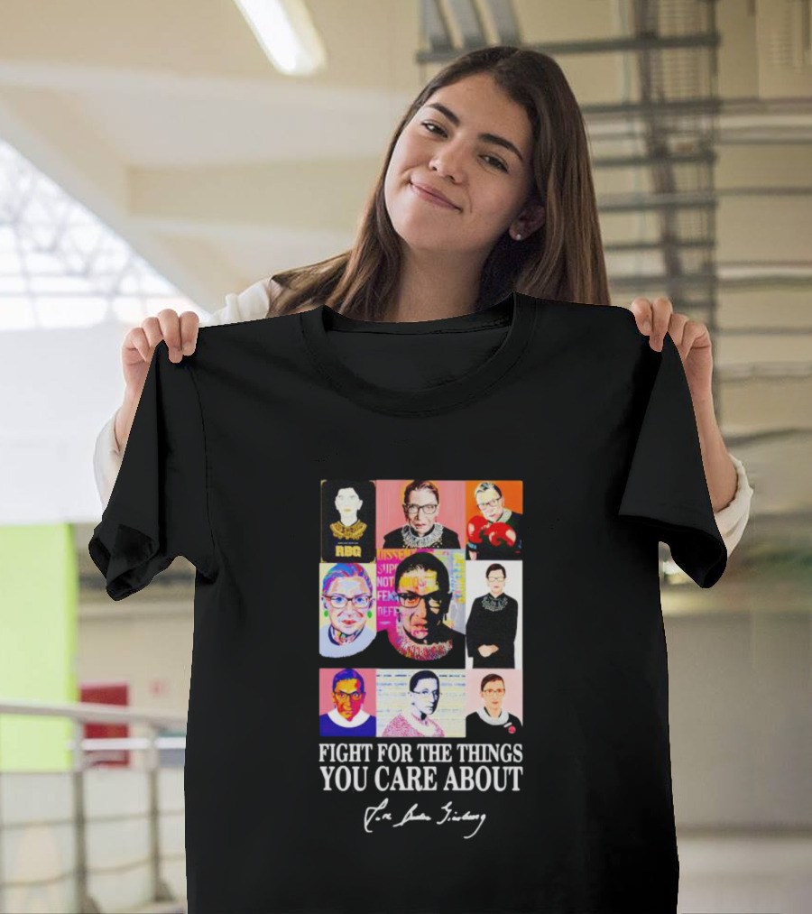 RBG Pop Art Collage Fight for the Things You Care About T-Shirt