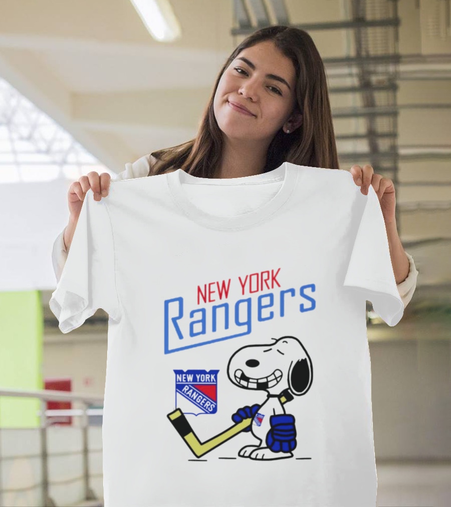 Snoopy New York Rangers Hockey Fan Iconic Collaboration T-Shirt