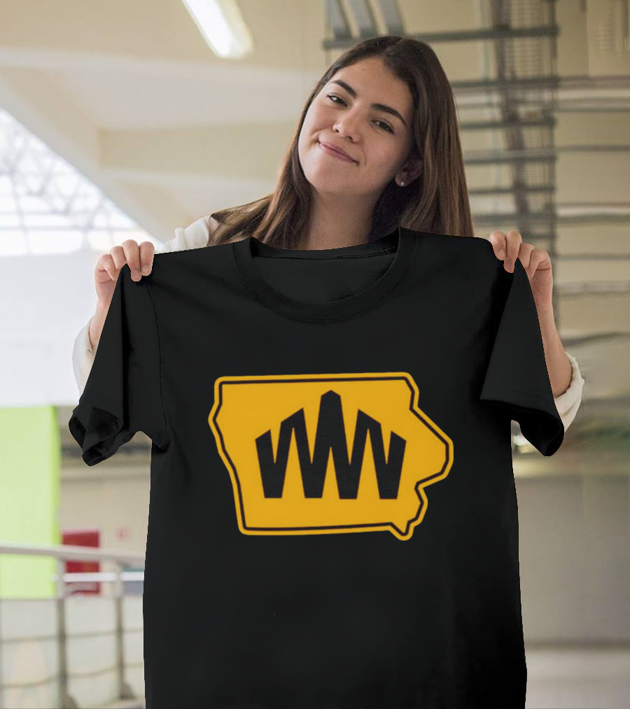 Iowa Map with WW Lettering Brent Blum We Will Collective T-Shirt