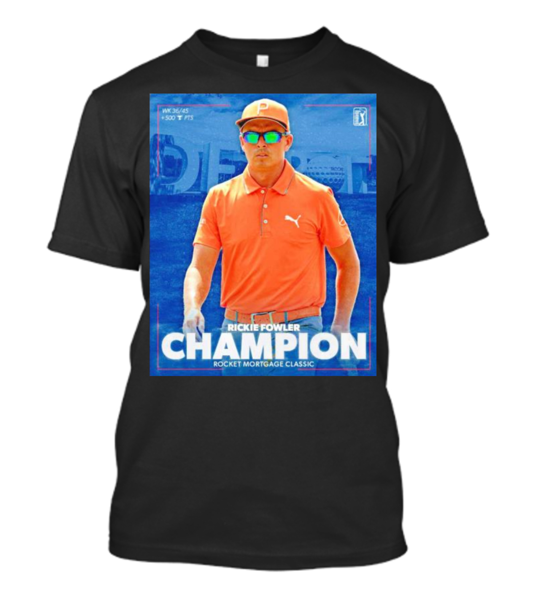 WK 36/45 Rickie Fowler Champion Rocket Mortgage Classic T-Shirt