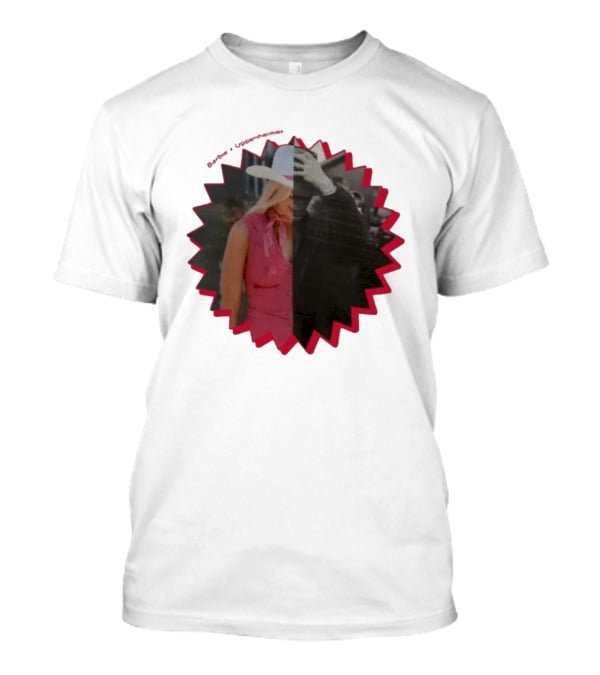 Barbie Oppenheimer Half Pink Half Black Starburst T-Shirt