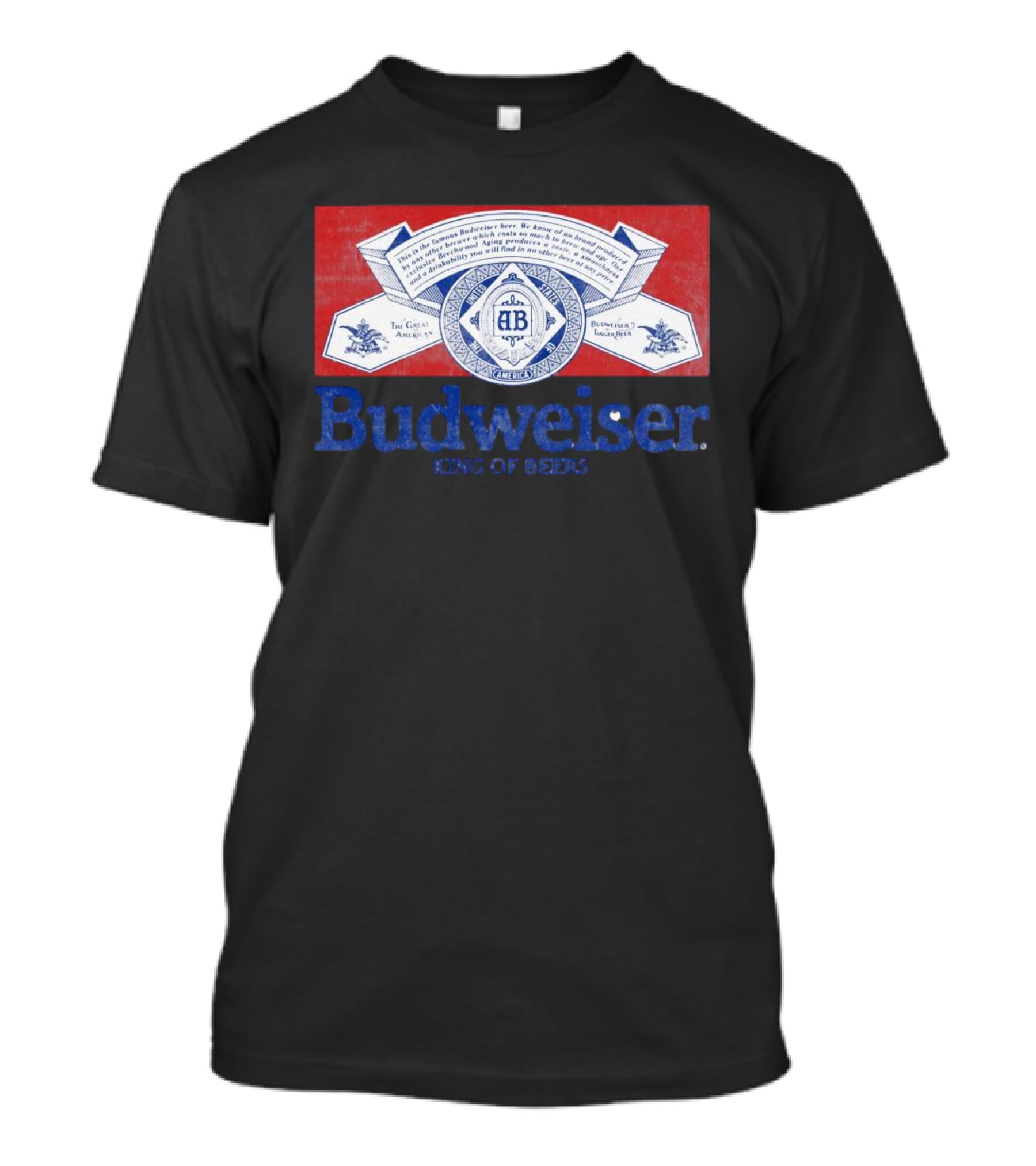 Budweiser King Of Beers The Great American Lager Label T-Shirt