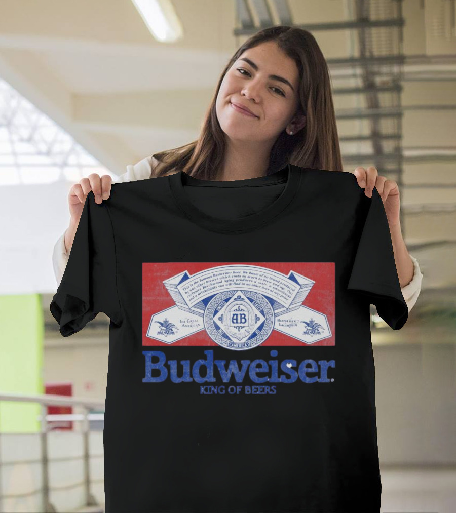 Budweiser King Of Beers The Great American Lager Label T-Shirt