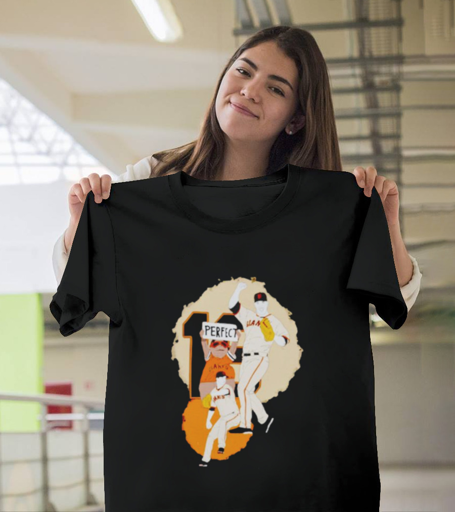 Perfect Game Giants Baseball Celebration Matt Cain T-Shirt
