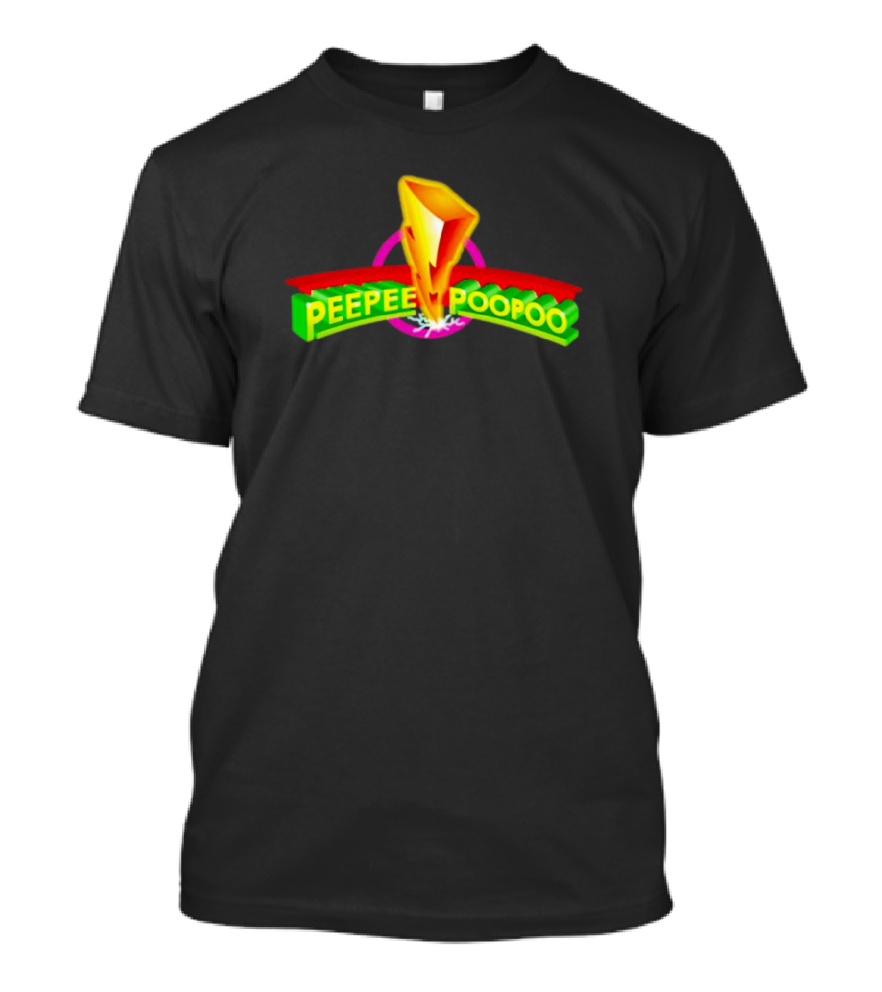Peepee Poopoo Lightning Bolt With Power Rangers T-Shirt