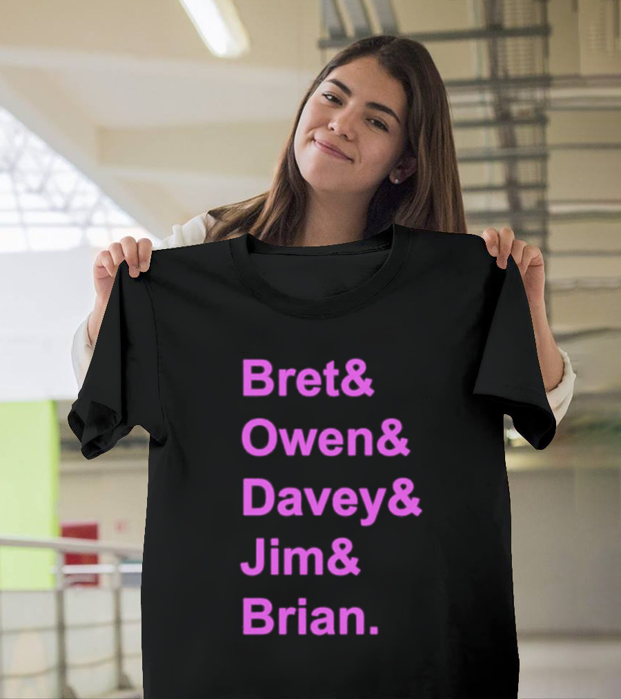 Bret Owen Davey Jim Brian Pink Text List T-Shirt