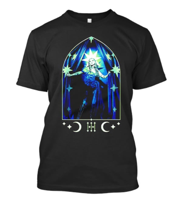 Mothica Nocturnal Starry Night Crescent Moon Gothic Arch T-Shirt