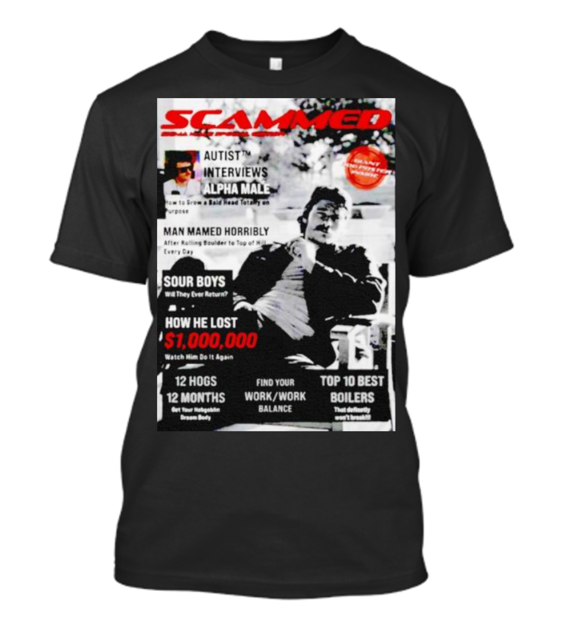 SCAMMED Sour Boys Autist Interviews Alpha Male Magazine Cover T-Shirt