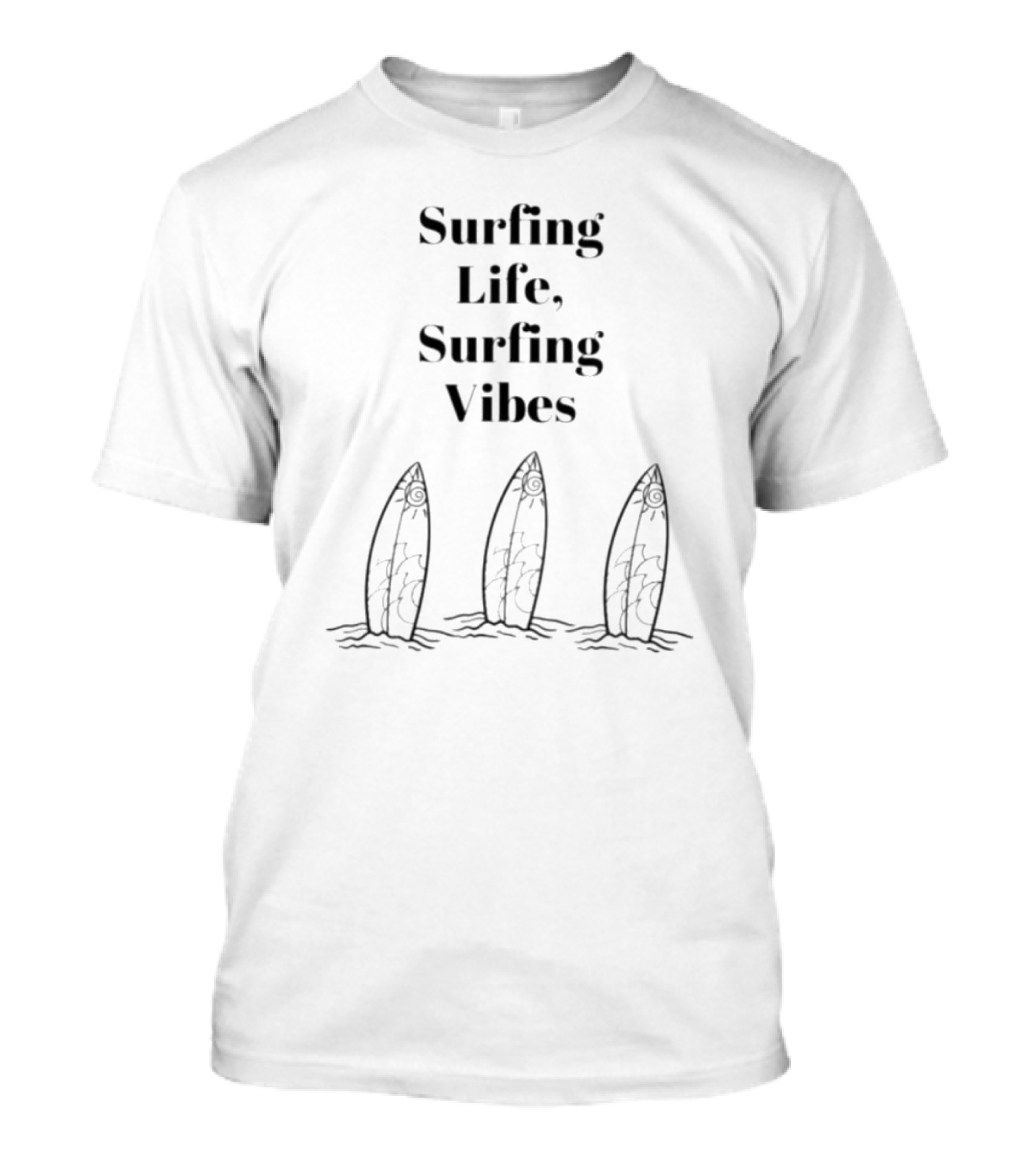 Surfing Life Surfing Vibes Three Surfboards In Waves T-Shirt