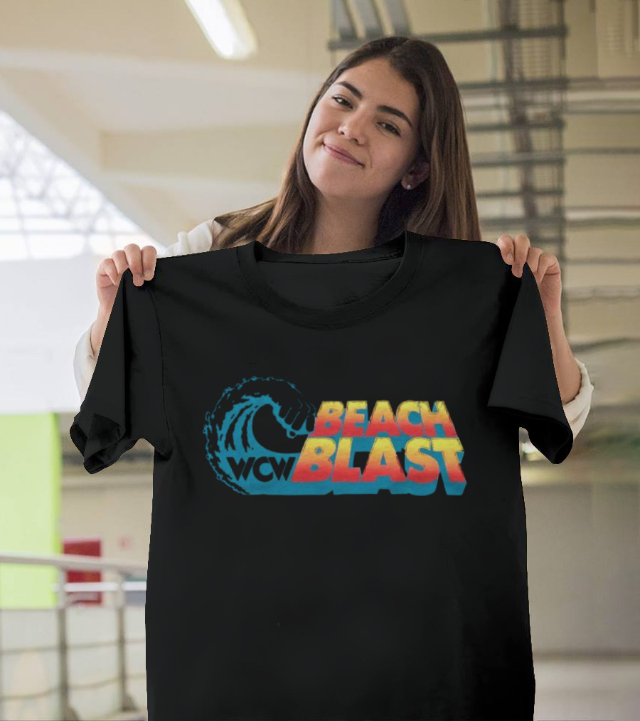 WCW Beach Blast Vintage Wrestling Event Logo Retro Wave T-Shirt