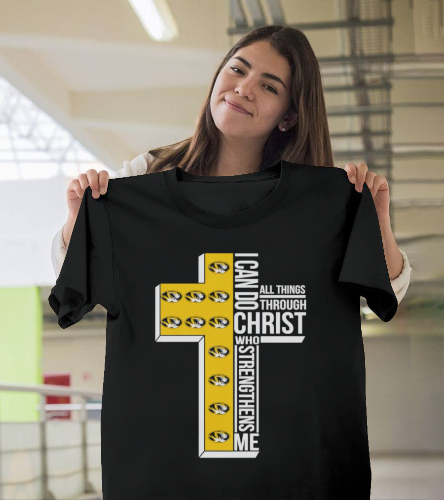 Missouri Tigers I Can Do All Things Through Christ Who Strengthens Me Cross T-Shirt