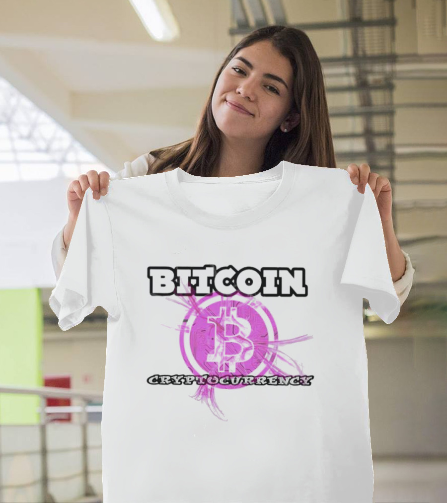 Bitcoin Cryptocurrency Pink T-Shirt