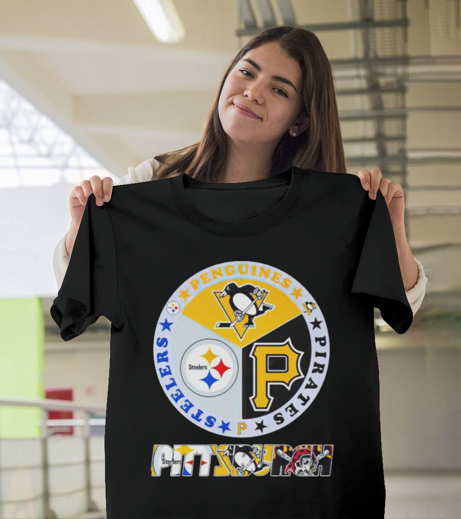 Steelers Penguins Pirates Pittsburgh Circle T-Shirt