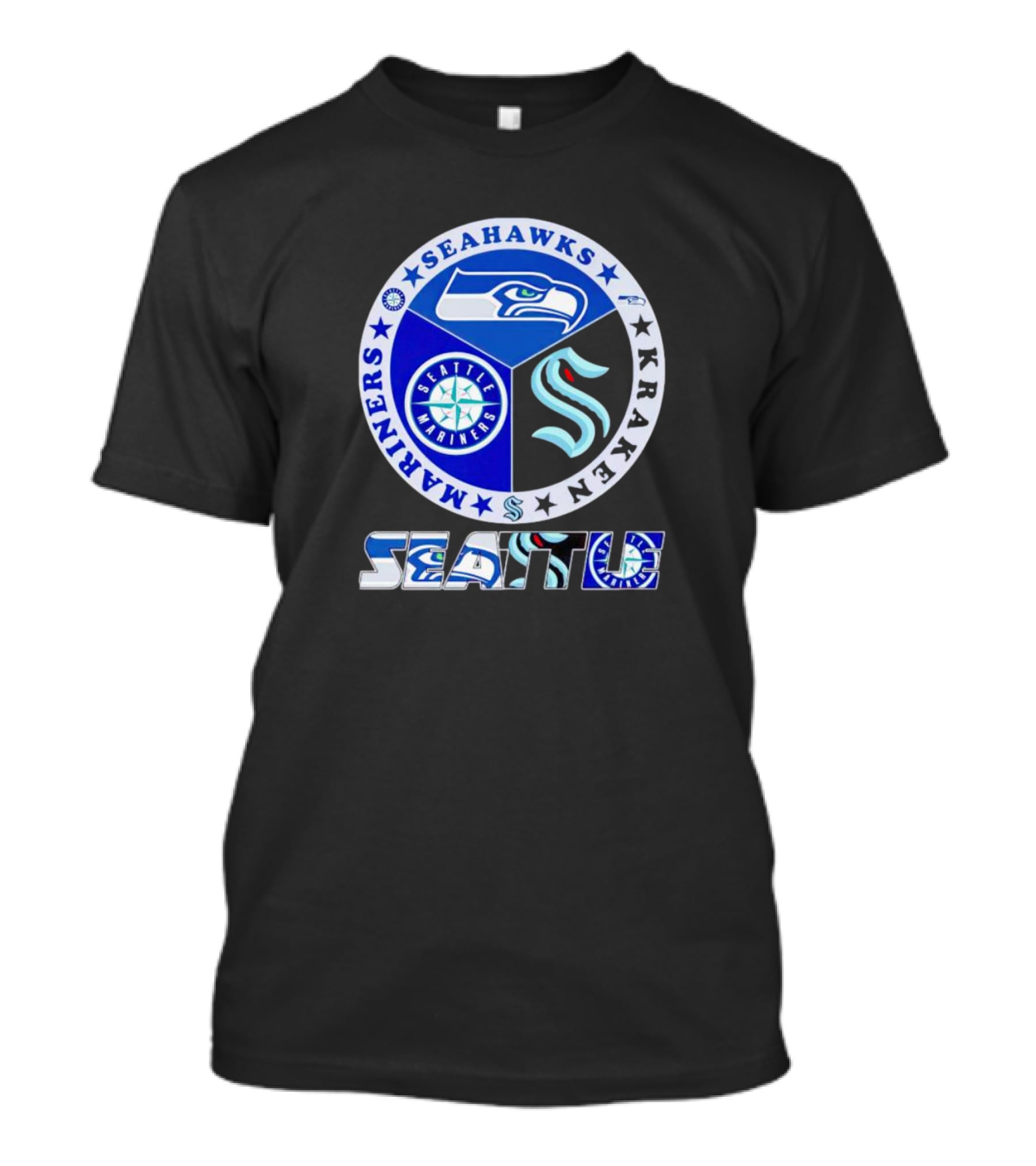 Seattle Seahawks Mariners Kraken Sports T-Shirt