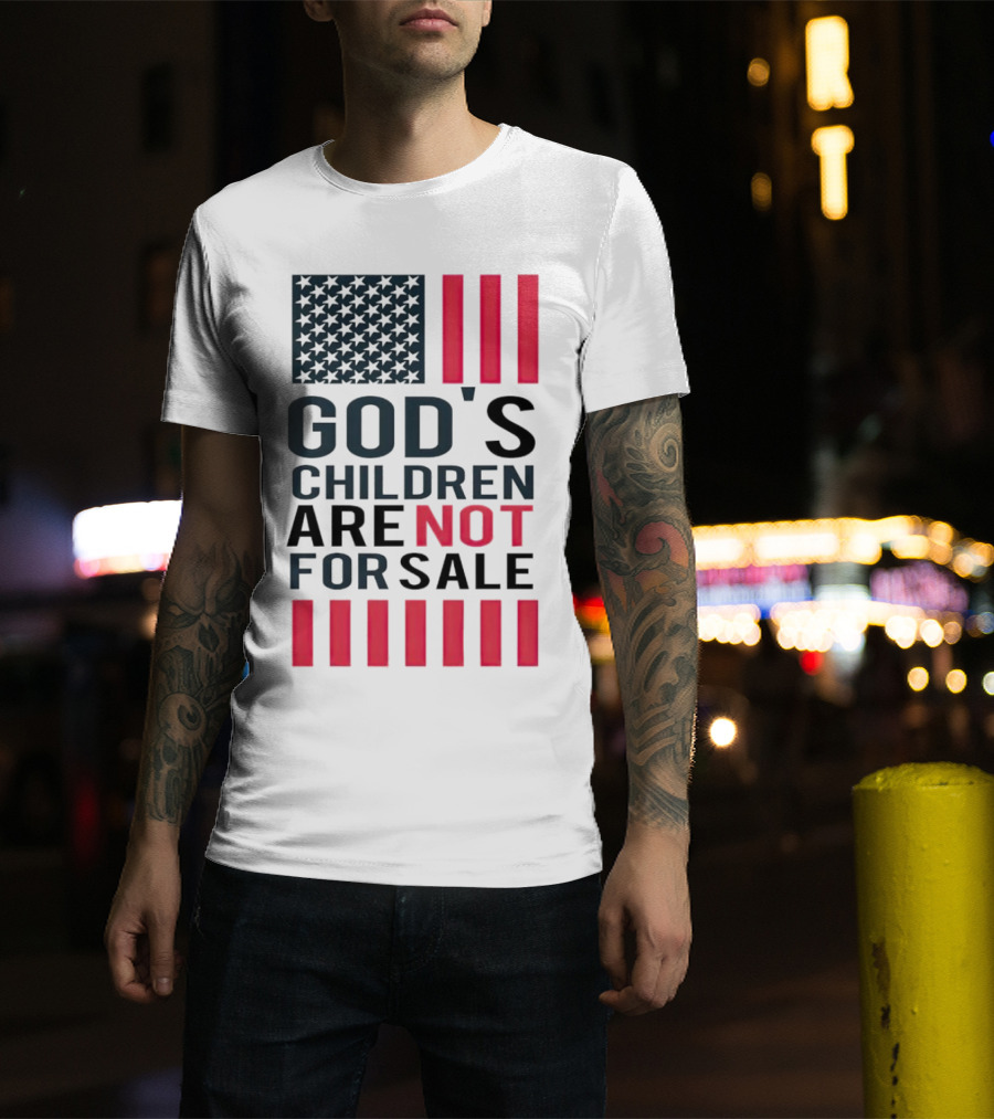 God's Children Are Not For Sale American Flag Stripes T-Shirt