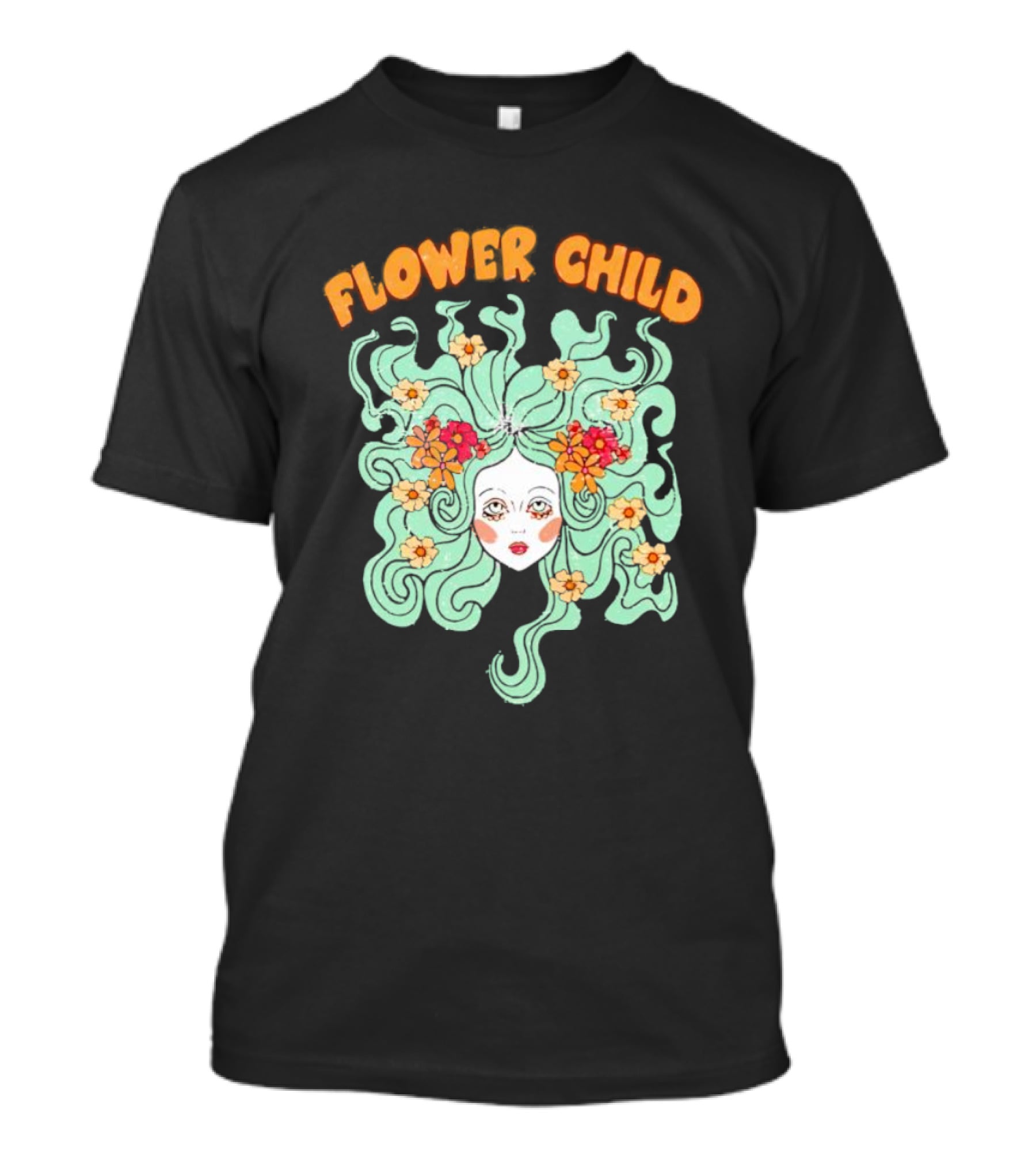 Flower Child Feminist Groovy Floral Goddess Hair T-Shirt