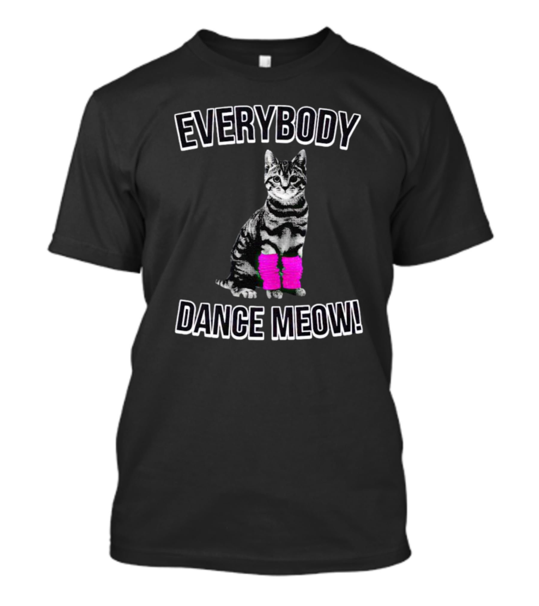 Everybody Dance Meow Cat With Pink Leg Warmers T-Shirt