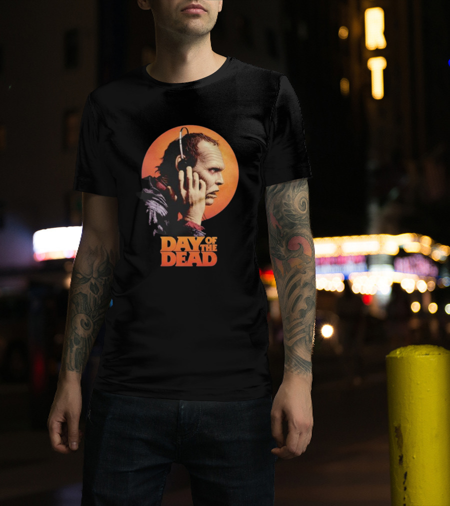 Day Of The Dead Bub Listening With Headphones T-Shirt