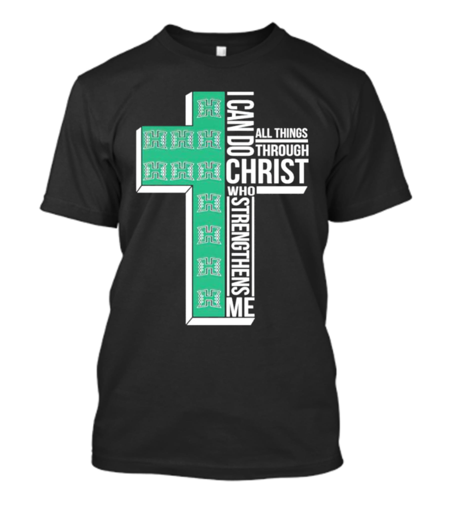 Hawaii Rainbow Warriors ‘I Can Do All Things Through Christ Who Strengthens Me’ Cross T-Shirt
