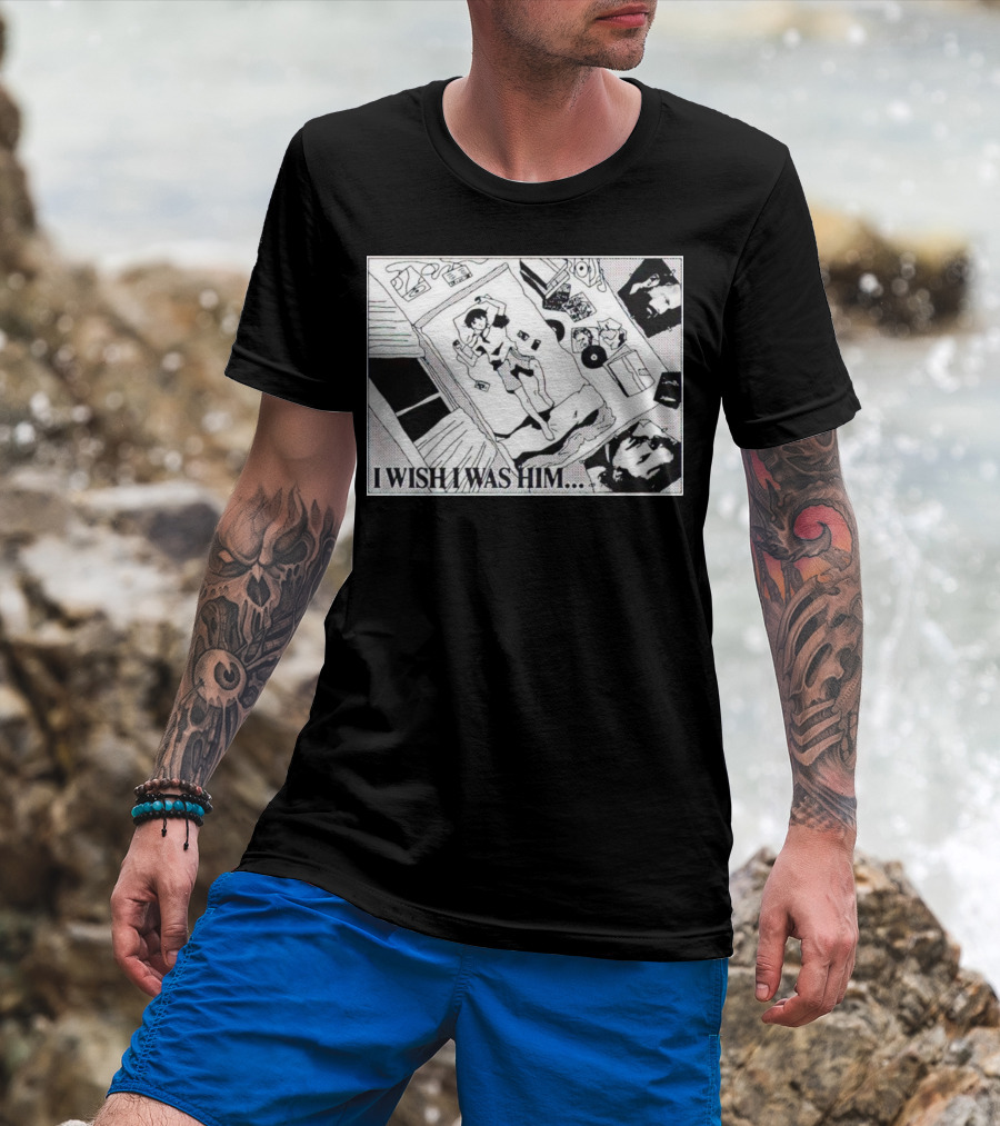 I Wish I Was Him Bedroom Anime Manga Scene T-Shirt