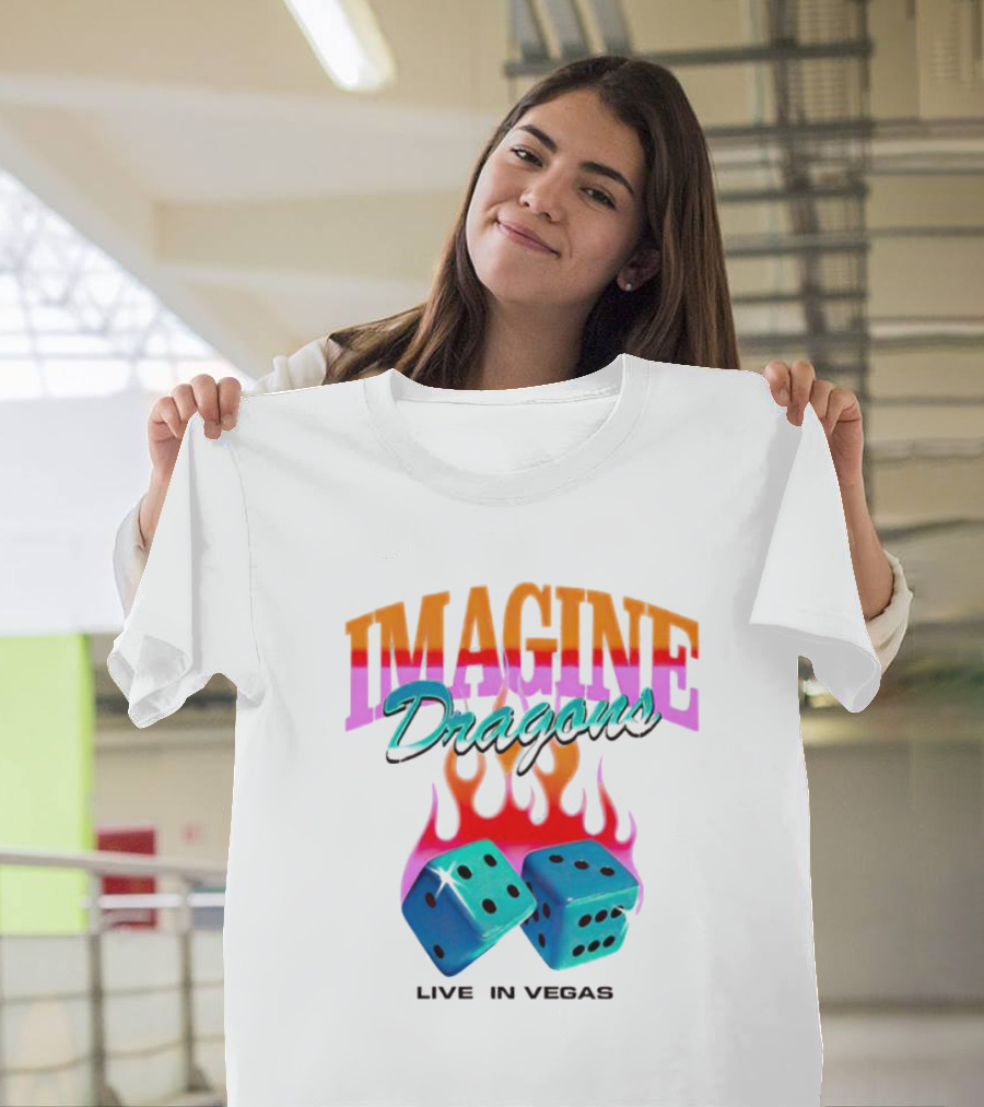 IMAGINE DRAGONS Flaming Dice Live in Vegas T-Shirt