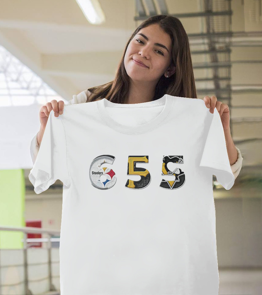 Steelers Pirates Penguins 655 Sports Logo Collage T-Shirt