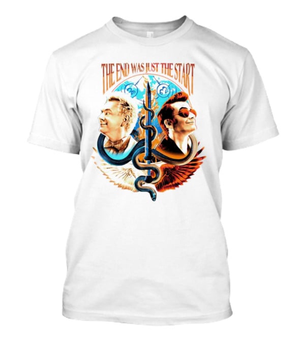 The End Was Just The Start Good Omens Angel And Demon Symbolic T-Shirt