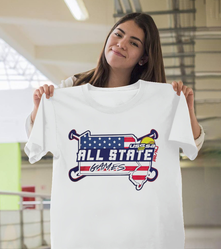 USSSA All State Games USA Flag Softball T-Shirt