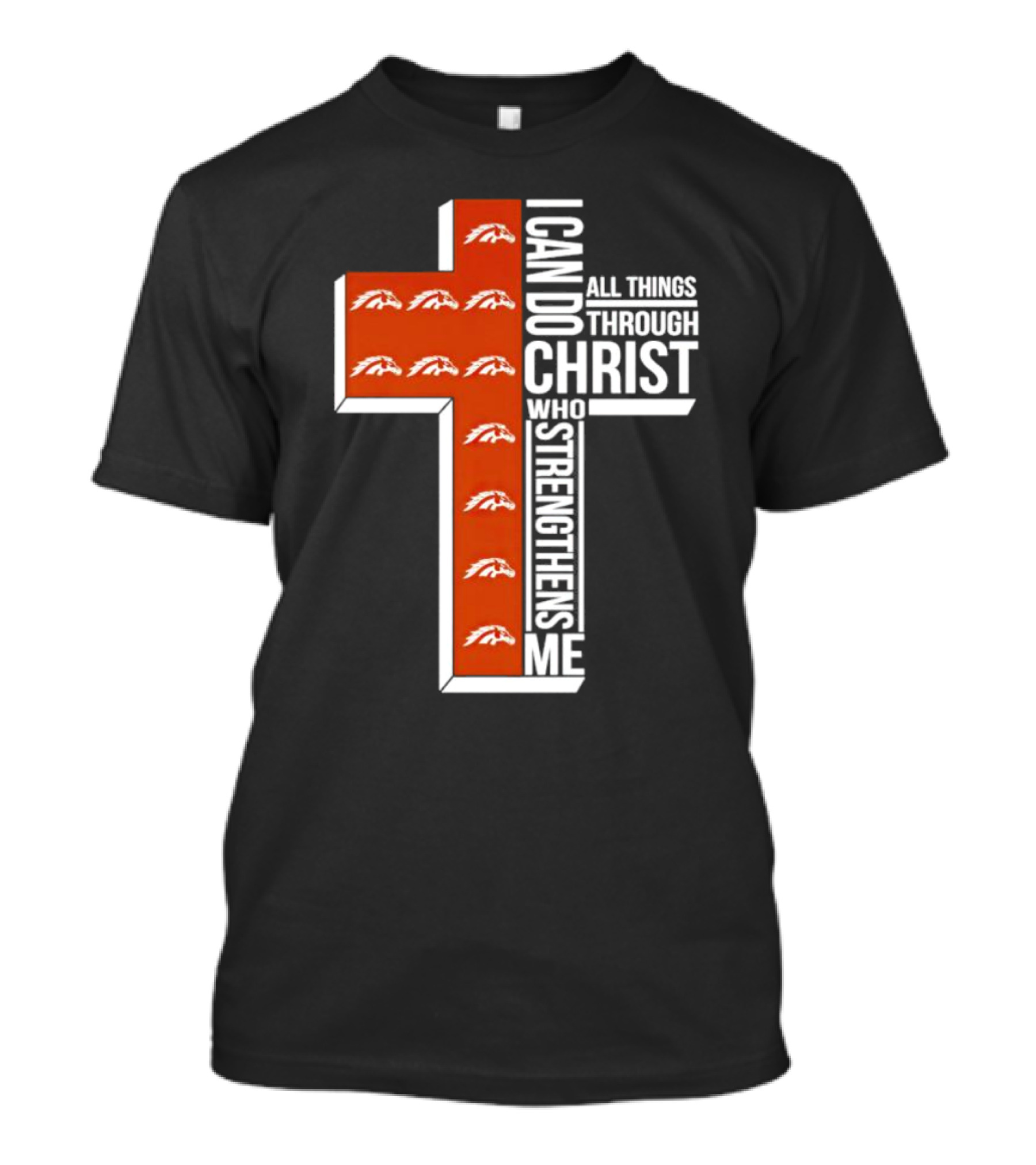 Western Michigan Broncos I Can Do All Things Through Christ Who Strengthens Me Cross T-Shirt