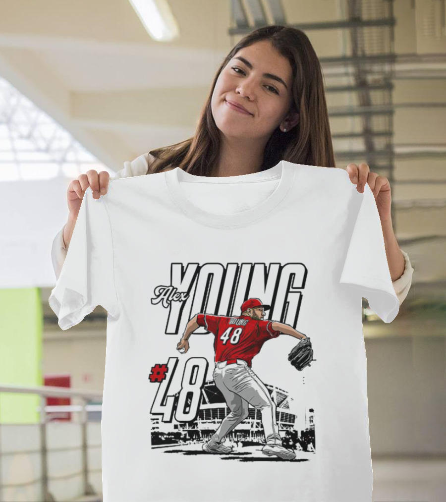 Alex Young #48 MLBPA Stadium Pitching Action T-Shirt