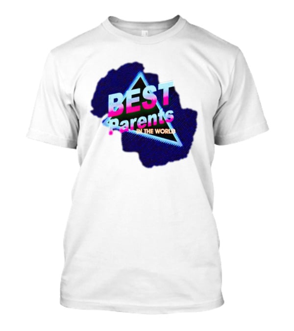 BEST Parents IN THE WORLD Retro Neon Triangle T-Shirt