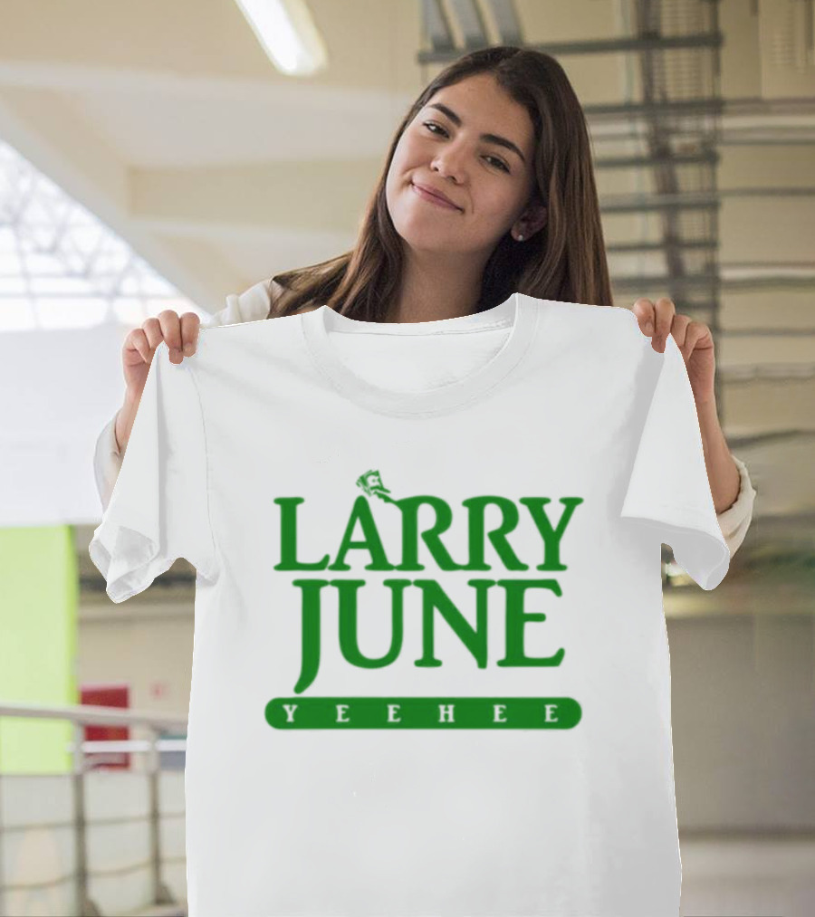 Larry June Yeehee Green Text T-Shirt