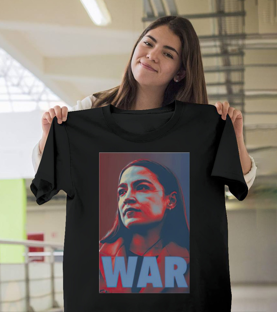 Alexandria Ocasio-Cortez Face War Iconic T-Shirt