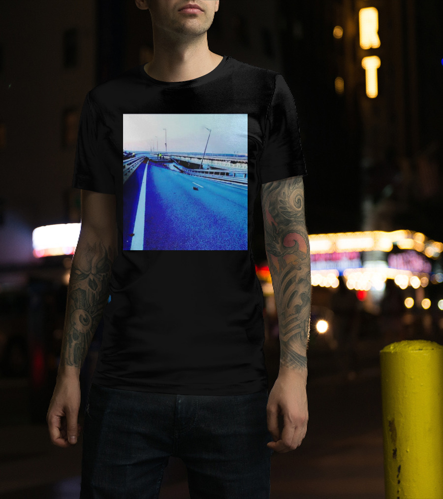 Crimean Kerch Bridge Partial Collapse Scene T-Shirt