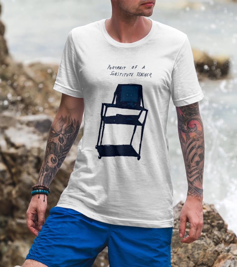 Portrait Of A Substitute Teacher Cart With TV T-Shirt