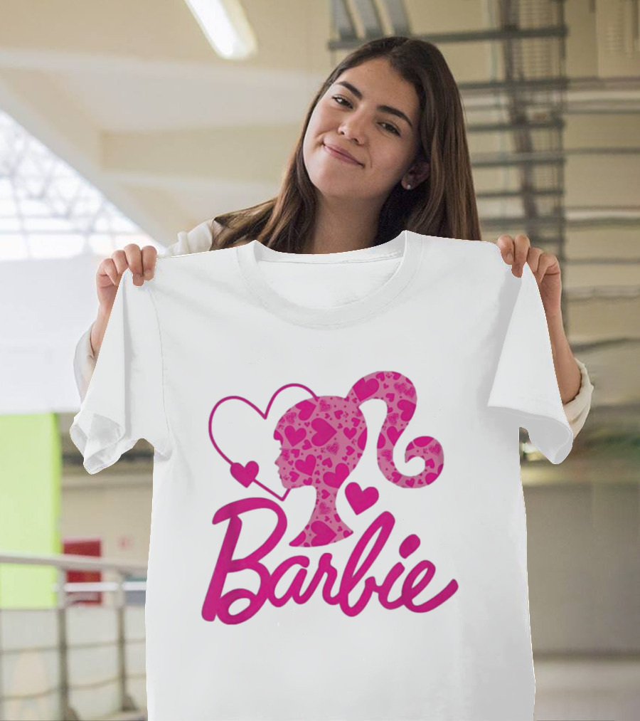 Barbie Heart Silhouette Pink T-Shirt