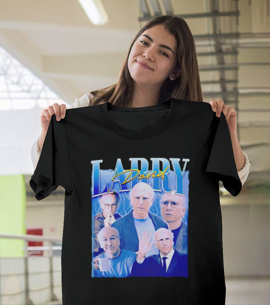 Larry David Collage Blue Lightning T-Shirt