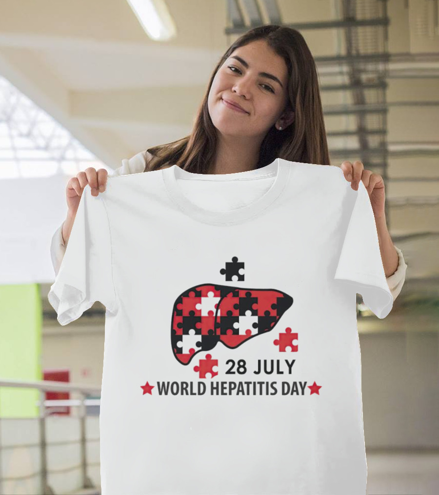 28 July World Hepatitis Day Liver Puzzle Awareness T-Shirt