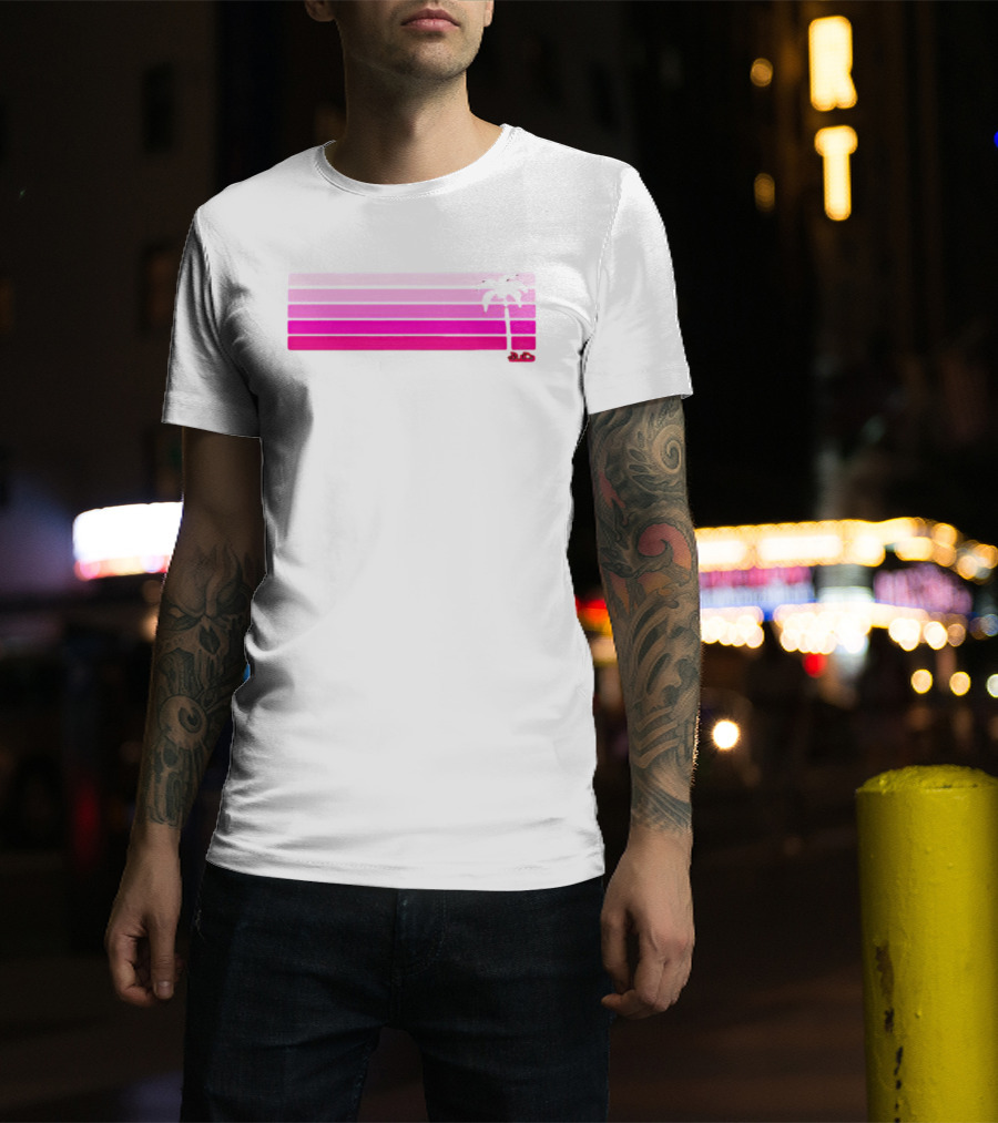 Barbie The Movie Pink Palm Stripe Retro T-Shirt