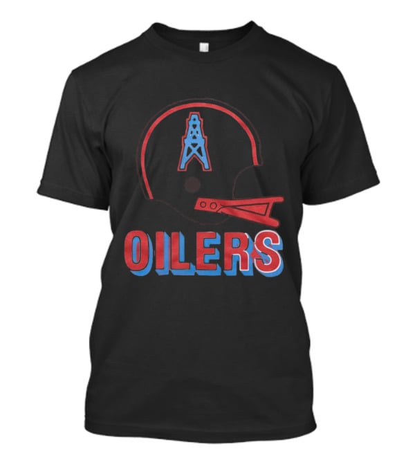 Oilers Football Helmet With Tower T-Shirt