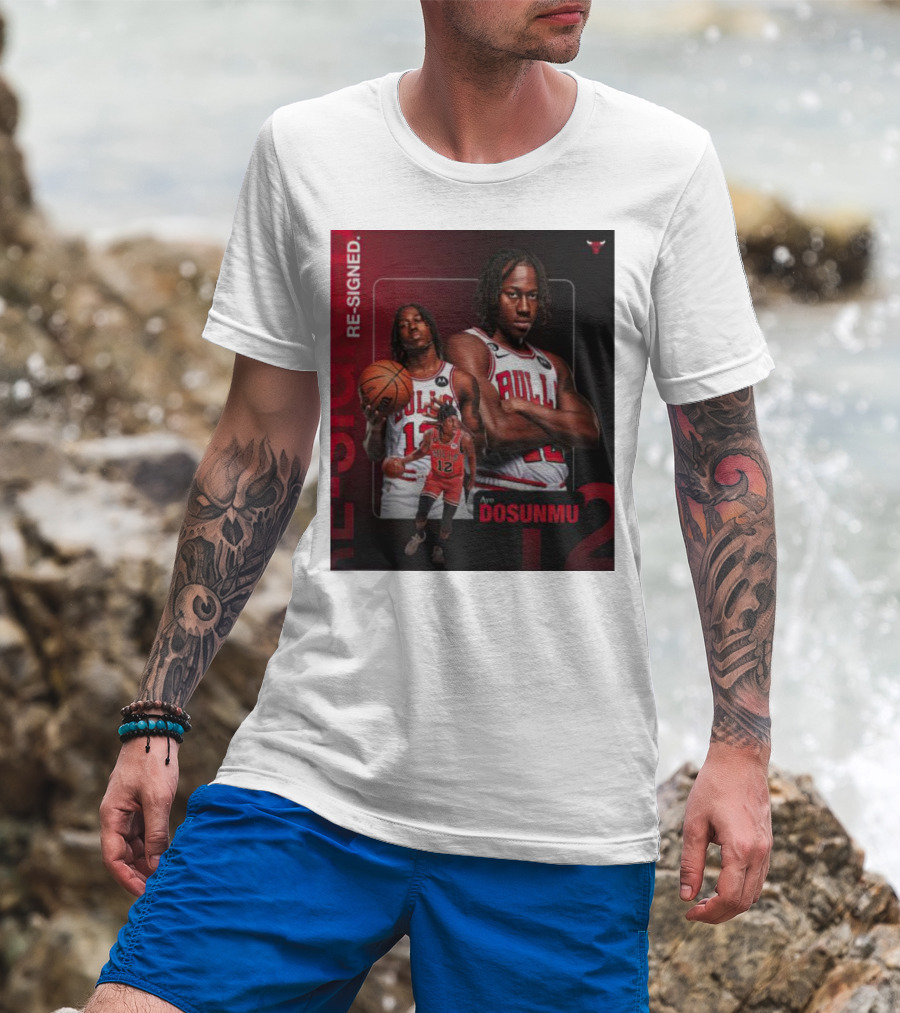 Chicago Bulls Ayo Dosunmu Re-Signed Number 12 T-Shirt