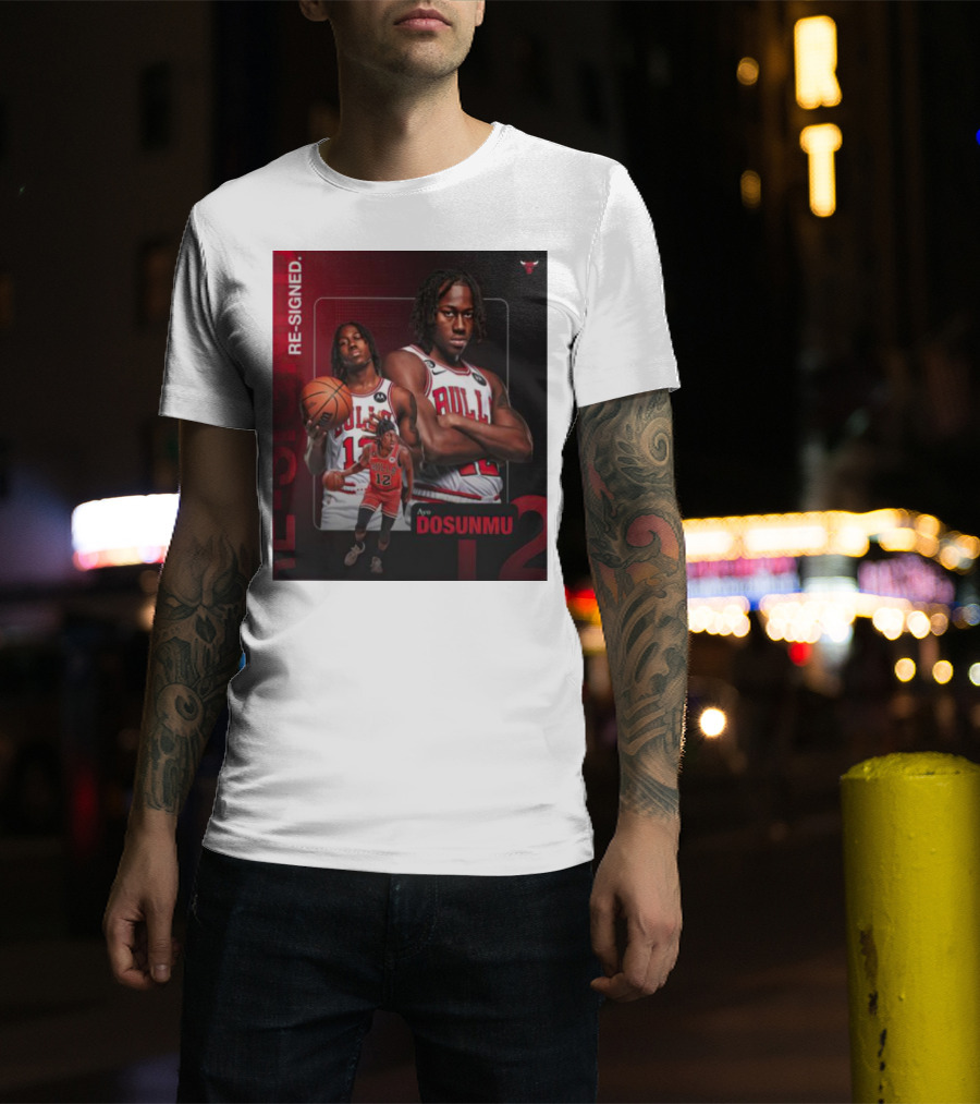 Chicago Bulls Ayo Dosunmu Re-Signed Number 12 T-Shirt